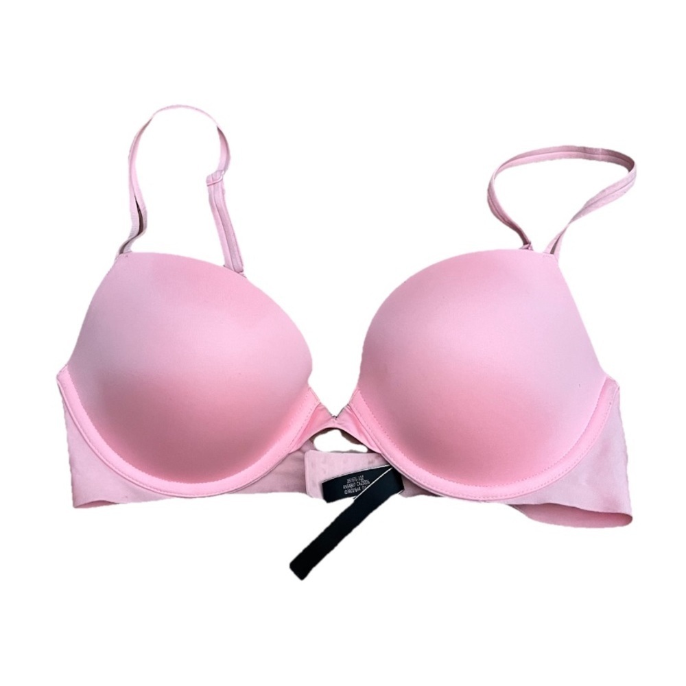 Victoria’s Secret Neon Orange Push Up Bra 32D Underwire Padded Lingerie Y2K